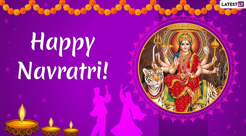 Sharad Navratri 2020 Wishes & in Full : WhatsApp Stickers, GIF Greetings, SMS, Quotes, Facebook , Messages to Send During Navaratri HD wallpaper