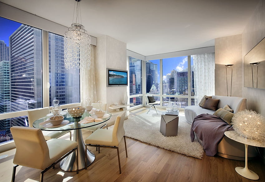 Modern New York City Apartment, Luxury Apartment HD wallpaper