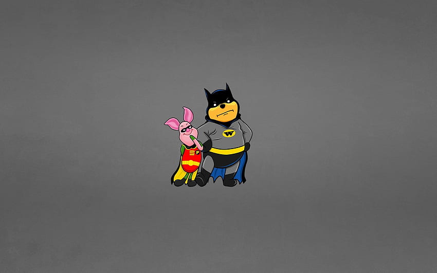 Kubuś Puchatek Prosiaczek Batman i Robin Kreskówka Zabawny, fajny Robin Tapeta HD