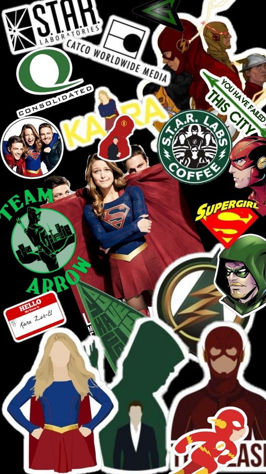 Seria Fondo de pantalla DC. Supergirl i flash, Flash, Zielona strzałka, Flash i Supergirl Tapeta na telefon HD