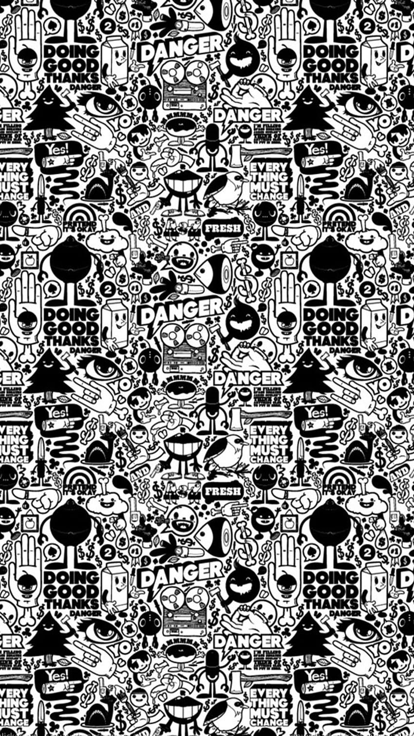 Black and white pattern. textures, White pattern , Coloring pages, Black and White Graffiti Art HD phone wallpaper
