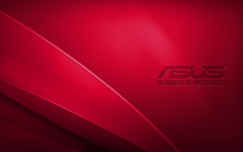 Logo rose Asus, créatif, fond ondulé rose, logo Asus, illustration, Asus Fond d'écran HD
