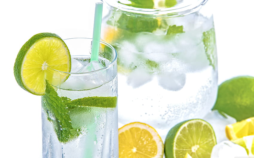 Lemon Lime Mint Soda Fresh Refreshment Drink Wide - Fresh Lemon Juice - & Background HD wallpaper