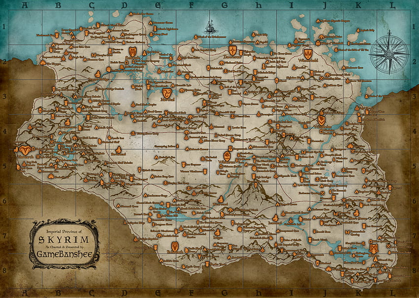 Skyrim map (): skyrim HD wallpaper