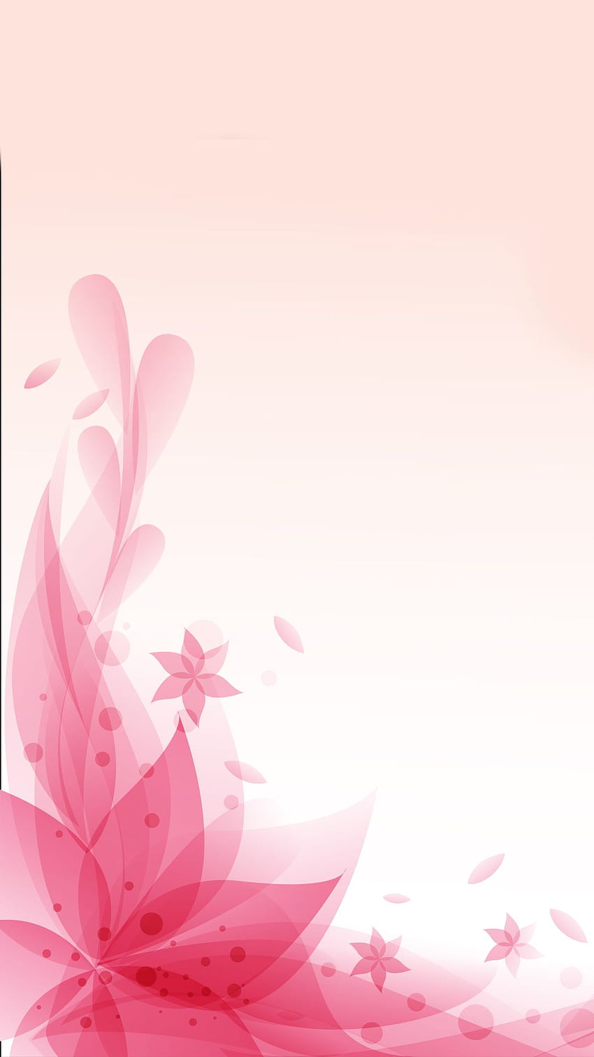 VEELIKE Grey Leaves Pink Floral Wallpaper – Veelike