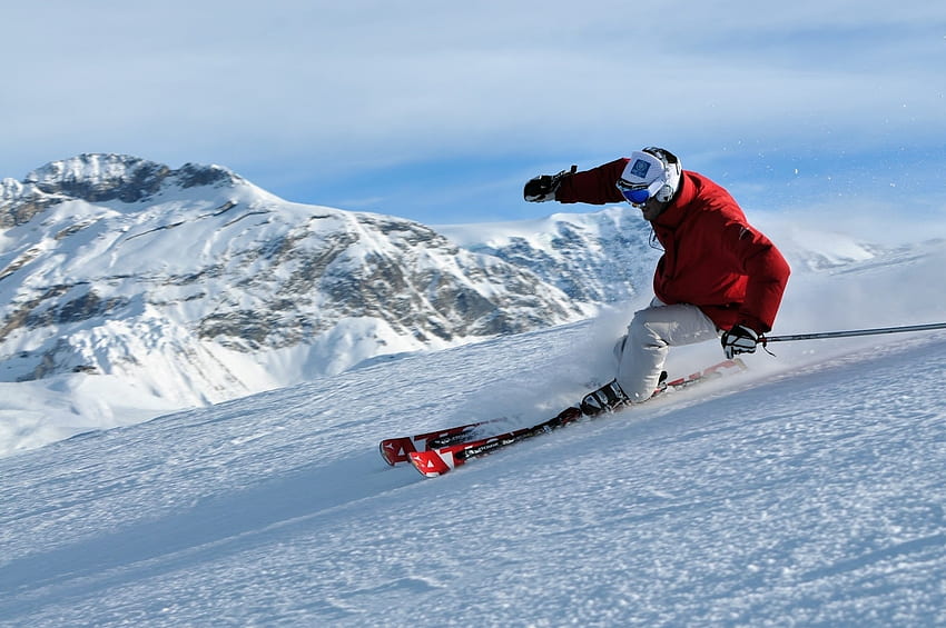 กีฬา, หิมะ, นักเล่นสกี, เล่นสกี, เล่นสกีอัลไพน์, ทางลาด, ขี่ วอลล์เปเปอร์ HD