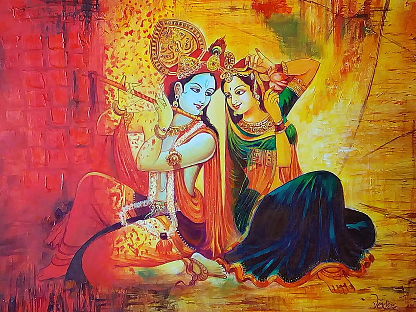 Radha Krishna Love, Art Work, painting art, lord, god, HD phone wallpaper |  Peakpx