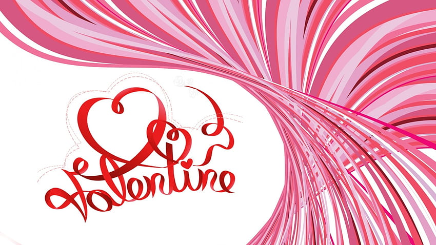 Hari Valentine, Serce, Day, Wstazki, Valentines Wallpaper HD