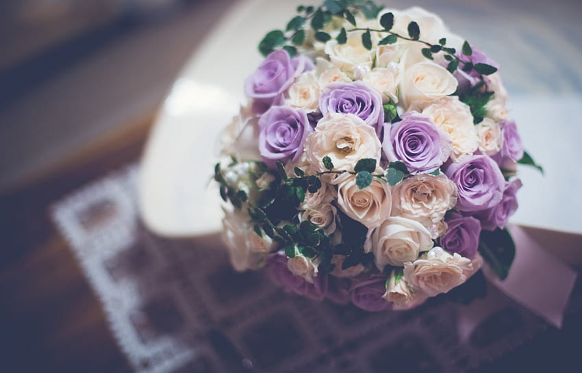 Bouquet of beautiful roses, wedding bride, bouquet, roses, beauty HD wallpaper
