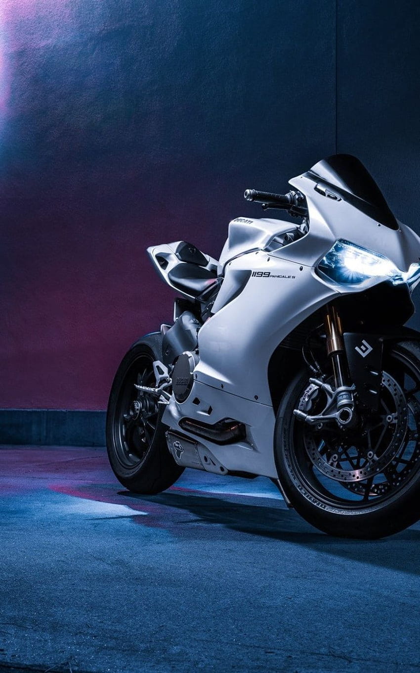 moto esportiva branca e preta, Ducati 1199, motocicleta, transporte • For You For & Mobile, Ducati Panigale preta Papel de parede de celular HD