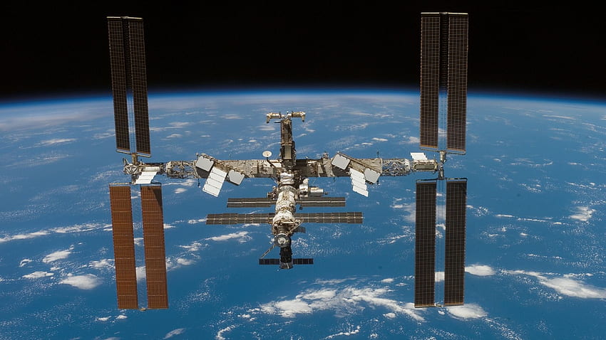 Iss Over Earth - Estação Espacial Iss - - papel de parede HD