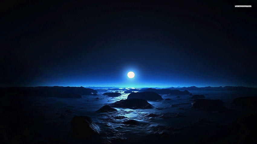 Blauer Mond, blauer Mondschein HD-Hintergrundbild
