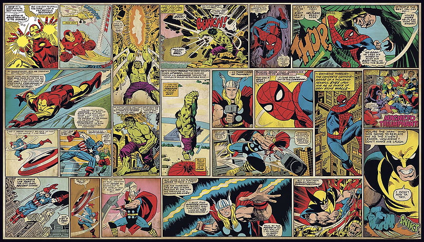 Marvel Comic Strip, Marvel Vintage HD wallpaper