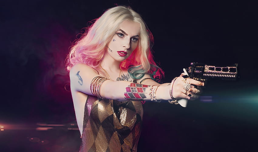 Harley Quinn, cosplay, girl model HD wallpaper