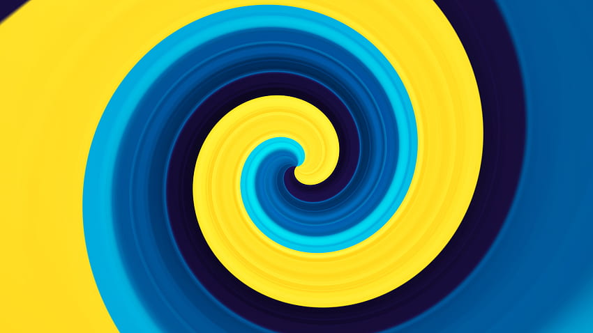Blue-yellow swirl, abstract HD wallpaper