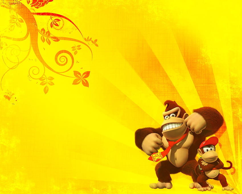 Donkey and Diddy , returns, yellow, kong, country, donkey, diddy HD тапет