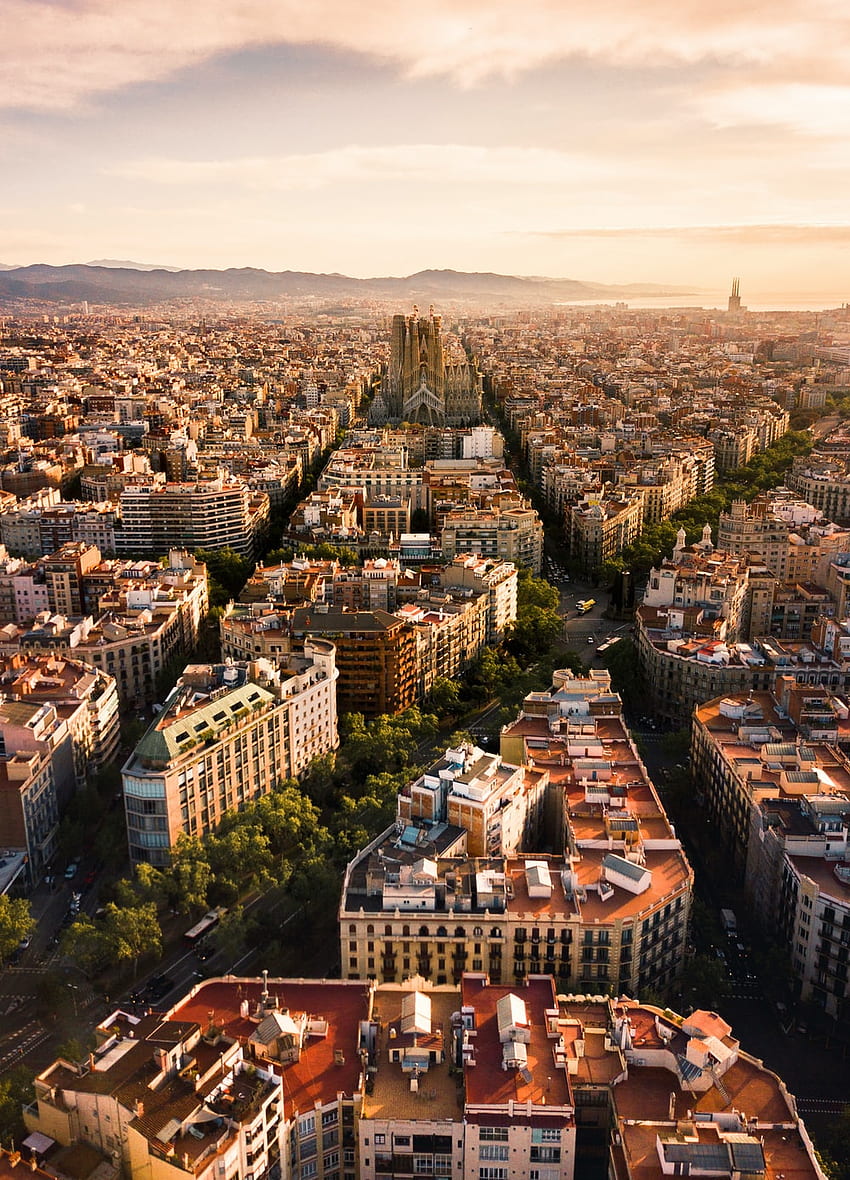 Красива Барселона, град Барселона HD тапет за телефон