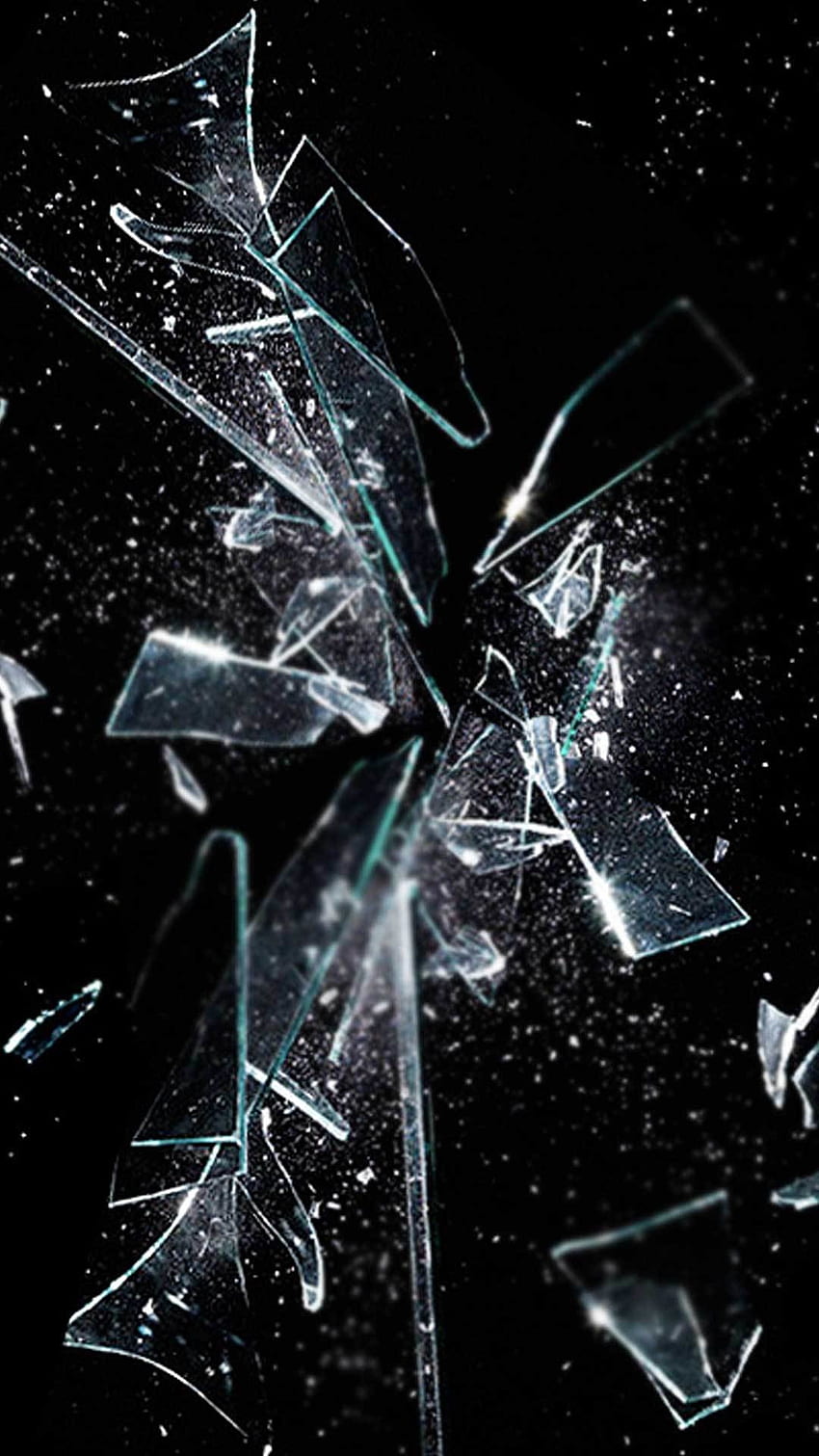 壊れたガラス、壊れたガラス、テクスチャ オーバーレイ HD電話の壁紙