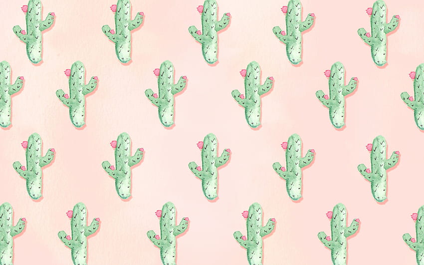 Aesthetic Pastel Cactus - Novocom.top HD wallpaper