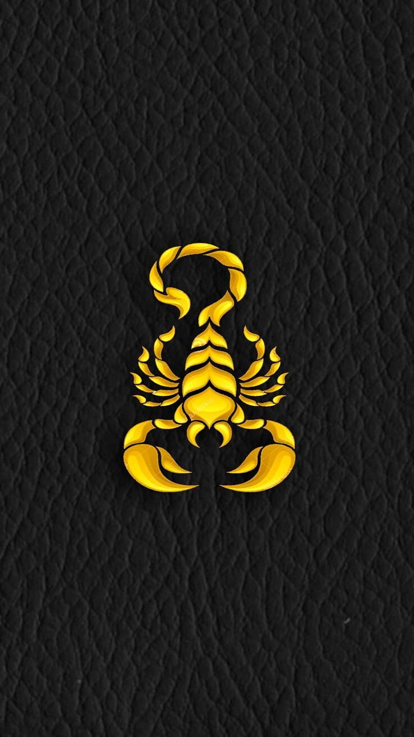Gold scorpion symbol on soft black leather iPhone . iPhone HD phone wallpaper
