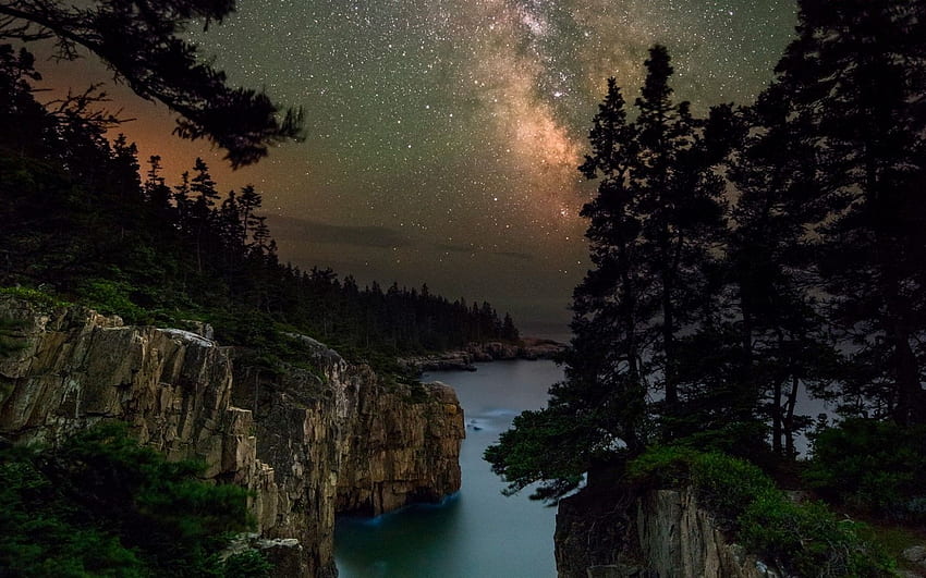 Milky Way over the Ravens Nest Acadia National Park Maine [] for your , Mobile & Tablet. Explore Acadia National Park . Acadia National Park , Acadia HD wallpaper