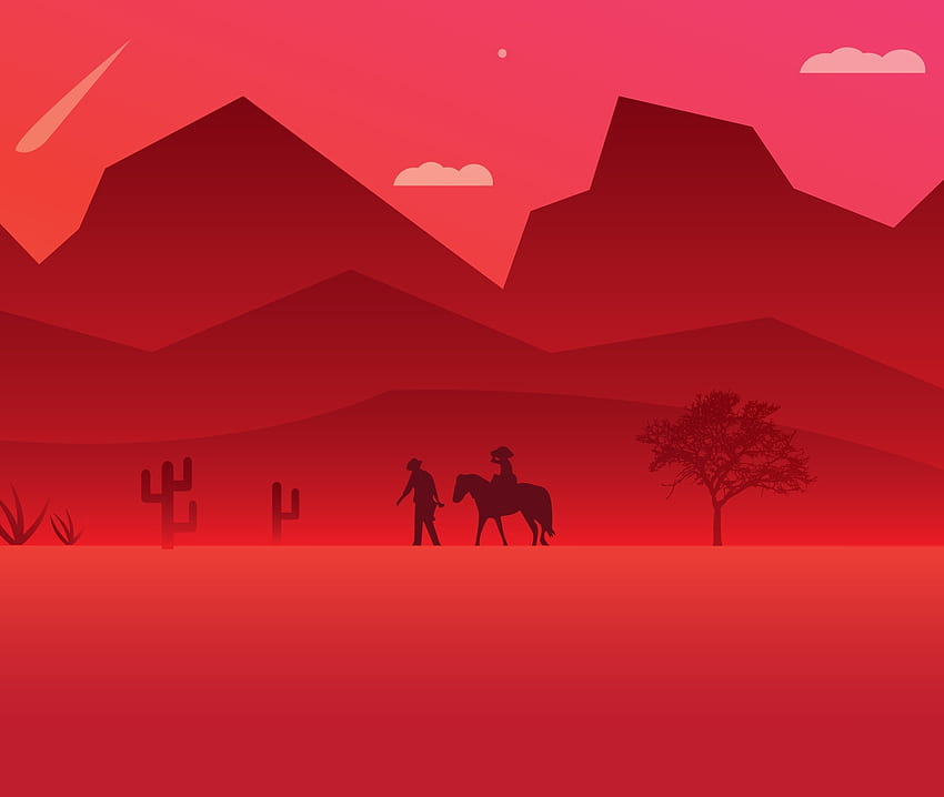 Mountains, minimal, Red Dead Redemption 2, video game HD wallpaper