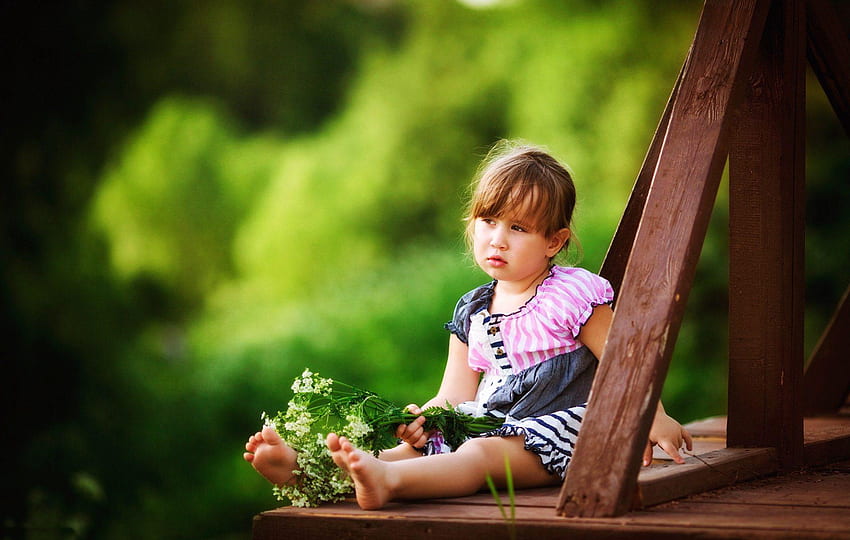 bebê, pessoas na natureza, criança, verde, botânica - Use, Toddler Girl papel de parede HD