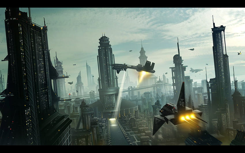 Futuristic Cityscape , Abstract Futuristic Cityscape HD wallpaper