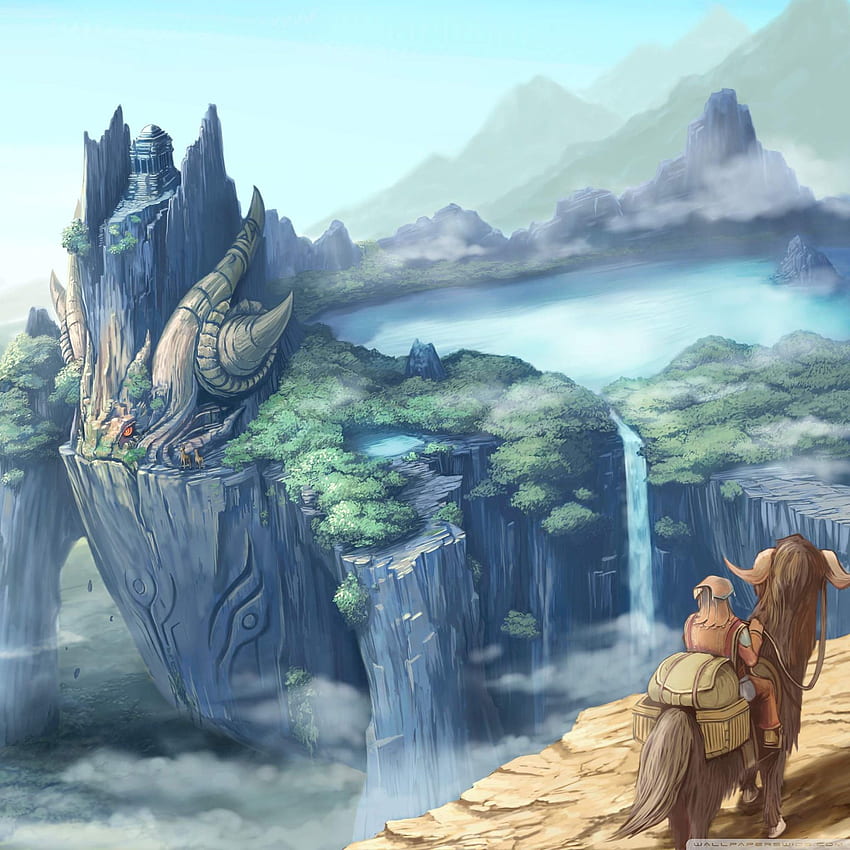 Dragon Castle Fantasy Art Ultra per: Multi Display, Dual Monitor: Tablet: Smartphone, Dragon Dual Screen Sfondo del telefono HD