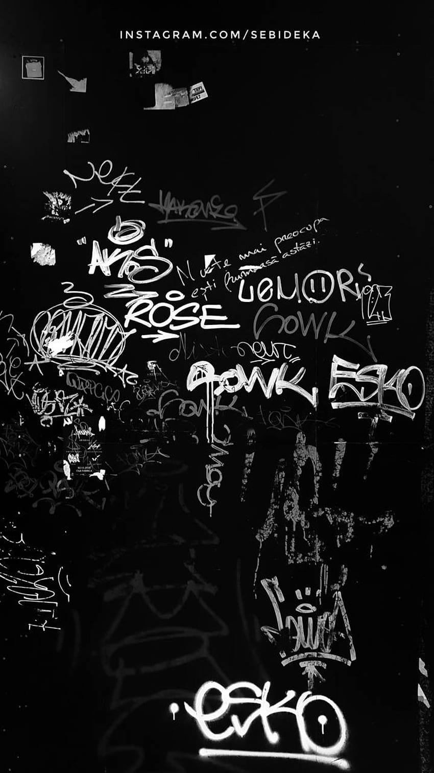 Tag Wars BW, Dark Graffiti Sfondo del telefono HD