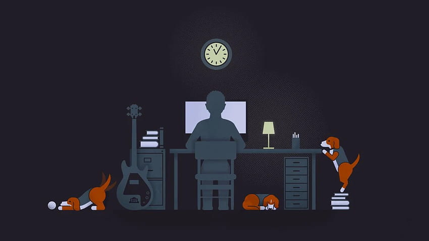 Minimal vector tech computer dogs humor HD wallpaper