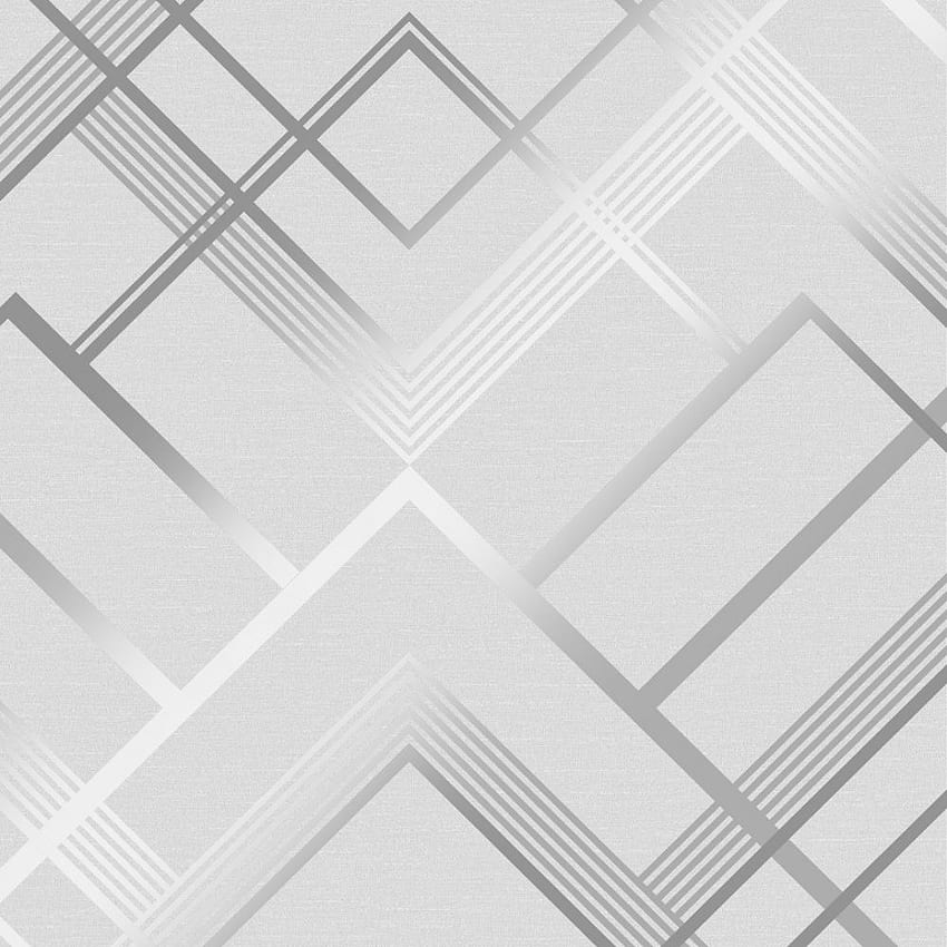 Nowoczesne czarno-białe geometryczne, srebrne geometryczne Tapeta na telefon HD