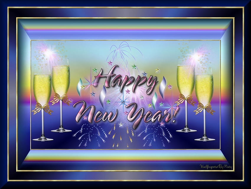 New Years Fun 1600x1200, fireworks, holidays, newyears, champagne HD wallpaper