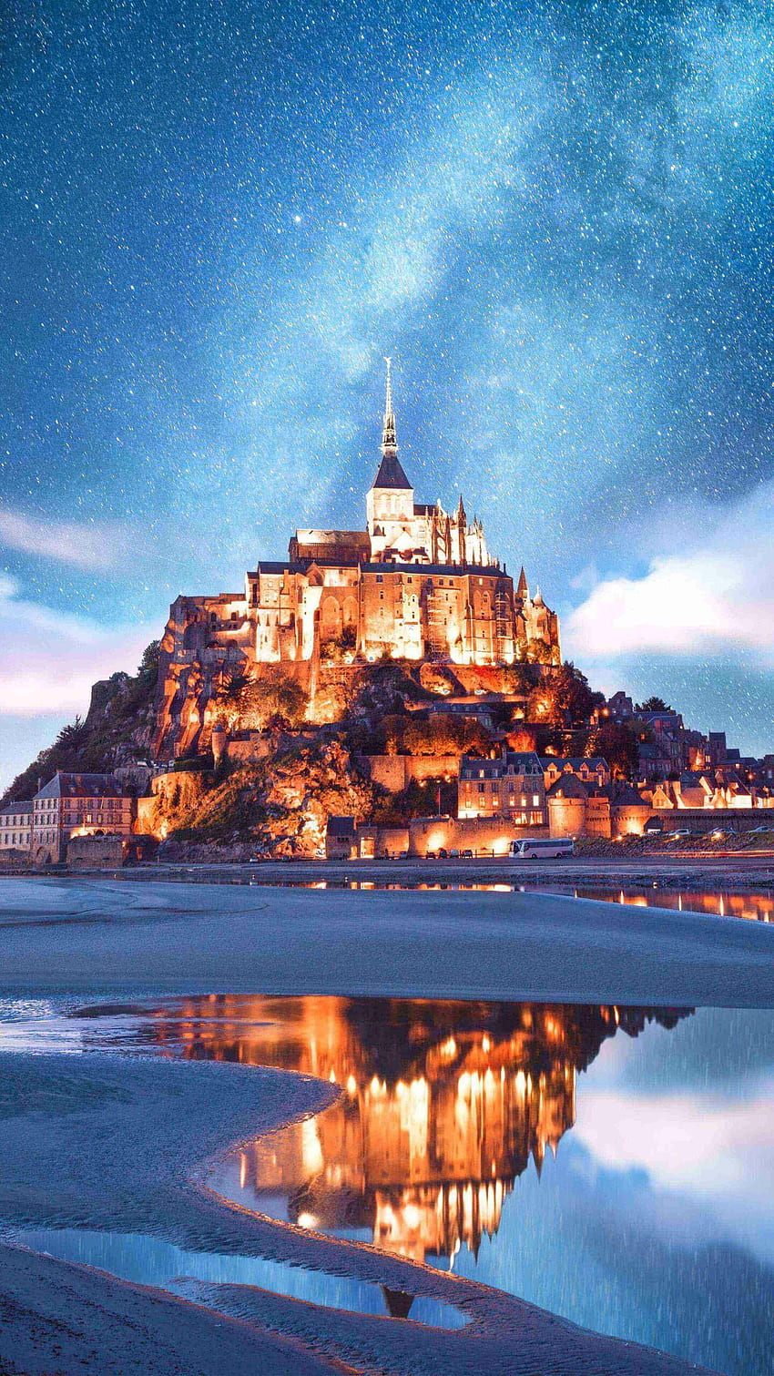 Mont Saint Michel IPhone im Jahr 2020. Reisen, Coole Orte zum Besuchen, Schloss HD-Handy-Hintergrundbild