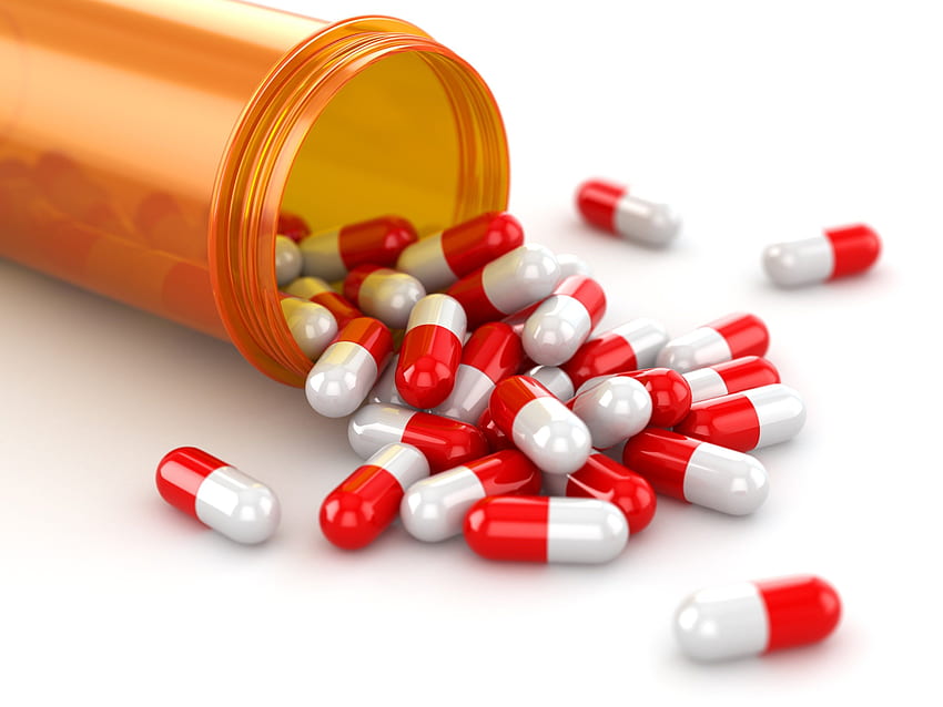 Medicina, bottiglia di pillola Sfondo HD