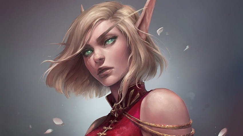 Elf, fantasy, wow, world of warcraft, girl HD wallpaper