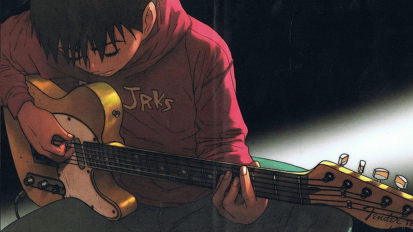 Anime garçon jouant de la guitare Fond d'écran HD