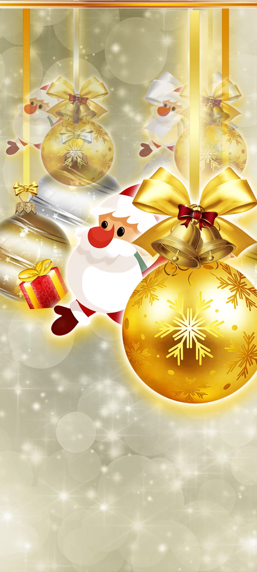 Weihnachtsglocke, Gold, Feiertagsschmuck, Festival, Premium, Luxus, Urlaub, Bälle HD-Handy-Hintergrundbild