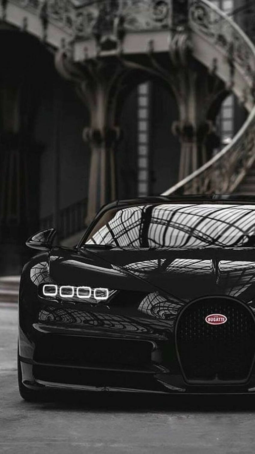 Czarny samochód Bugatti z estetycznym widokiem. Samochody bugatti veyron, samochody sportowe bugatti, samochody Bugatti Tapeta na telefon HD