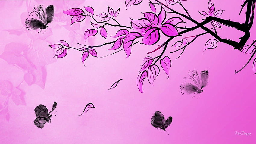 Butterfly, Neon Pink Butterfly HD wallpaper