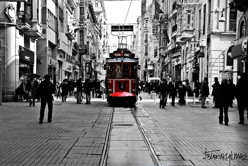 도시 풍경, 사람들, 터키어, 이스탄불, 선택적 채색, 탁심, istiklal 거리 HD 월페이퍼