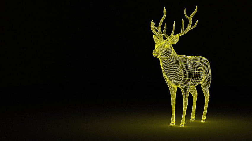 Abstract, Grid, Backlight, Illumination, Deer HD wallpaper