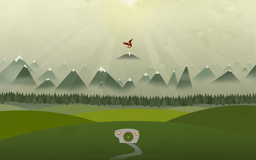 The Hobbit - Minimalist - The Shire. , Oneplus , Minimalist, Lord of The Rings Art HD wallpaper
