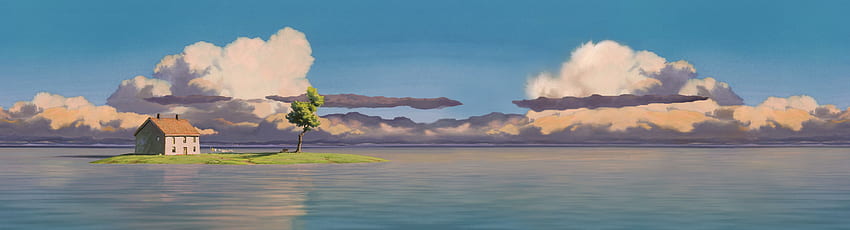Since You Nice People Seemed To Enjoy My Previous Post, I Thought I'd Try Extending This Amazing Scene For People With A Dual Monitor Set Up : Ghibli HD wallpaper