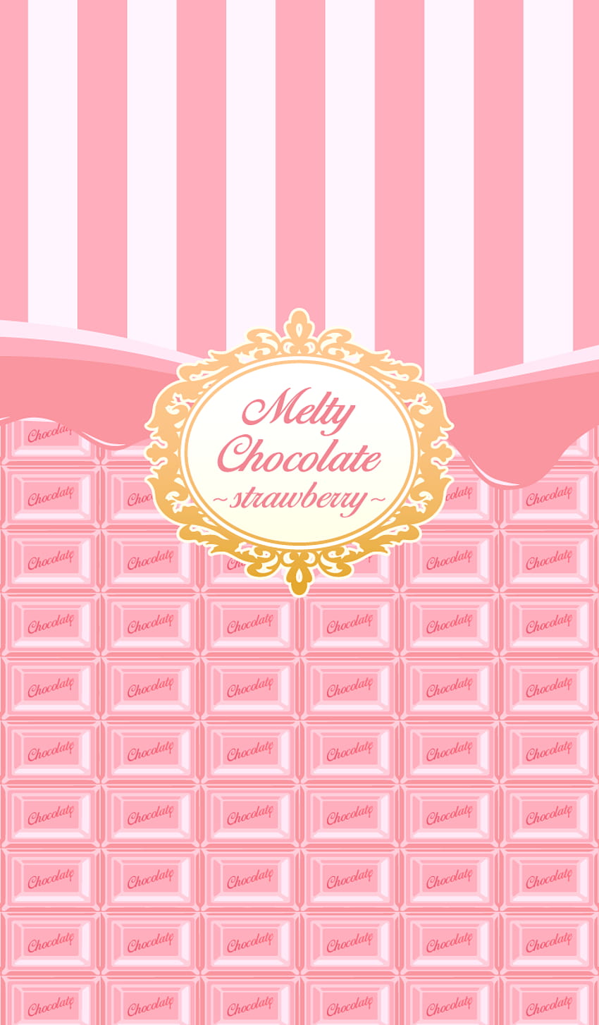 This is a theme of melting chocolate bar. lovely strawberry, Chocolate Kawaii HD phone wallpaper