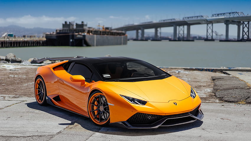 Lamborghini VAG Performante Huracan Orange HD wallpaper