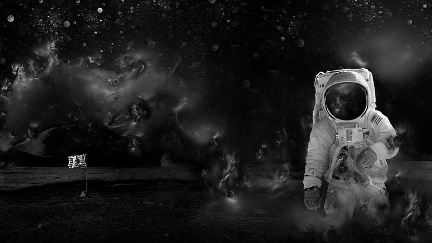 Astronaut Background, Astronaut Black and White HD wallpaper