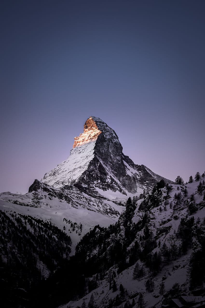 Nature, Mountain, Vertex, Top, Switzerland, Snow Covered, Snowbound, Zermatt HD phone wallpaper