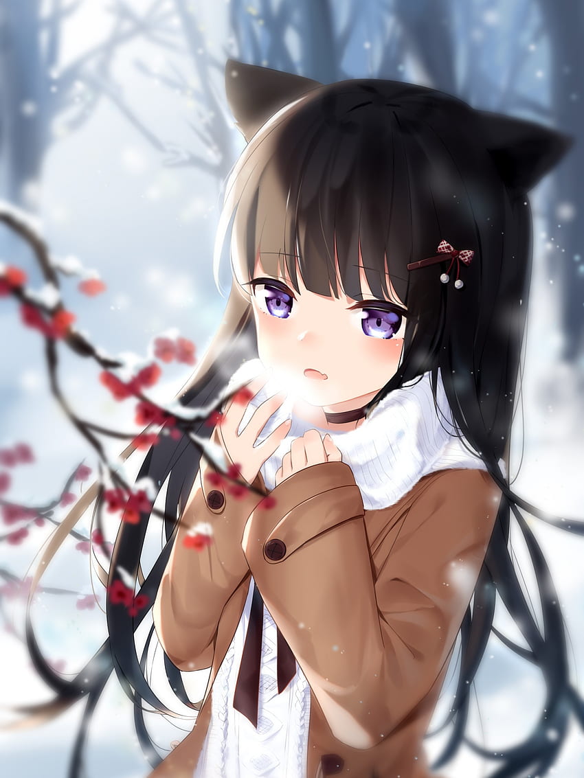 Download Aesthetic Sad Anime Girl Winter Coat Wallpaper  Wallpaperscom