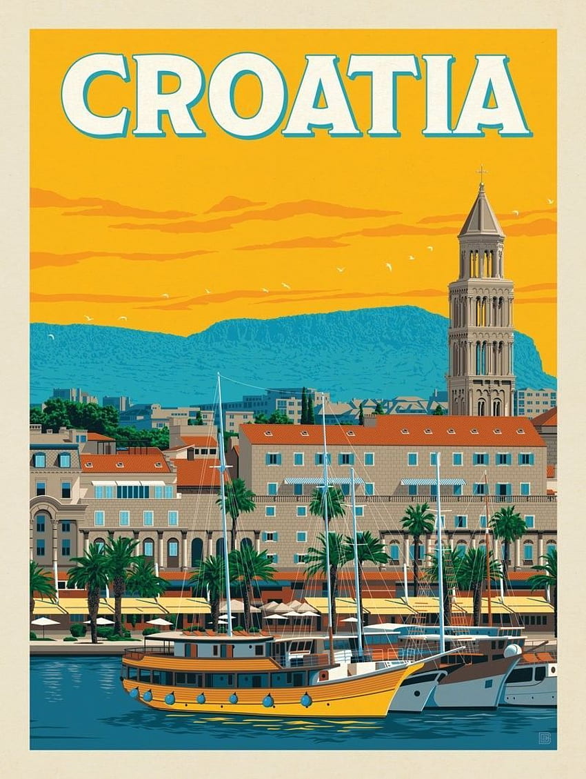 Anderson Design Group – World Travel – Croácia. Cartão postal de viagem, Posters de viagens vintage, Impressões de viagem Papel de parede de celular HD